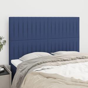 VidaXL Hoofdborden 4 st 72x5x78/88 cm stof blauw