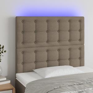 VidaXL Hoofdbord LED 80x5x118/128 cm stof taupe