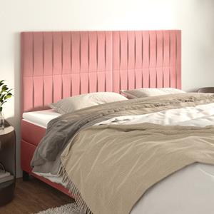 VidaXL Hoofdborden 4 st 90x5x78/88 cm fluweel roze