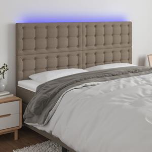 VidaXL Hoofdbord LED 160x5x118/128 cm stof taupe