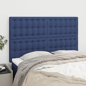 VidaXL Hoofdborden 4 st 72x5x78/88 cm stof blauw