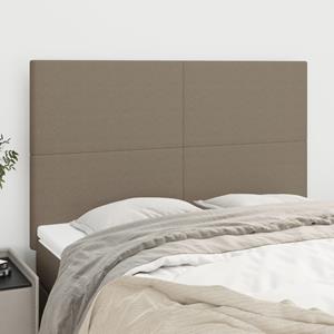 VidaXL Hoofdborden 4 st 72x5x78/88 cm stof taupe