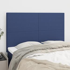 VidaXL Hoofdborden 4 st 72x5x78/88 cm stof blauw