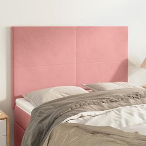 VidaXL Hoofdborden 4 st 72x5x78/88 cm fluweel roze