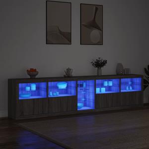 vidaXL Dressoir met LED-verlichting 283x37x67 cm grijs sonoma eiken