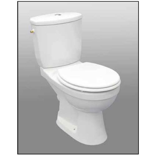 Allibert Met Toiletpot In Porselein 100% Geëmailleerd - Jachtbak In Porselein - Mechanisme 3/6l - Verchroomde Drukknop - Geruisloze - Soft-close Wc-zitting In Thermodur Inbegrepen - Horizontale Uitgang - 