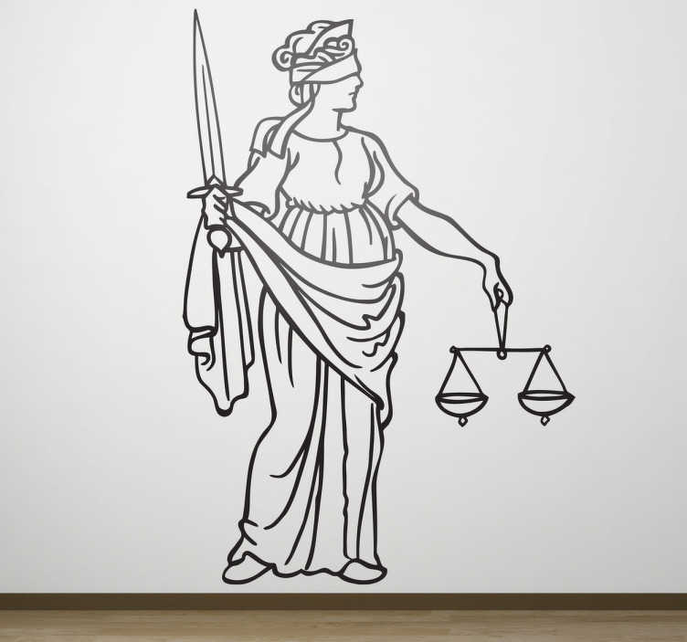 Tenstickers Sticker vrouwe justitia symbool gerechtigheid