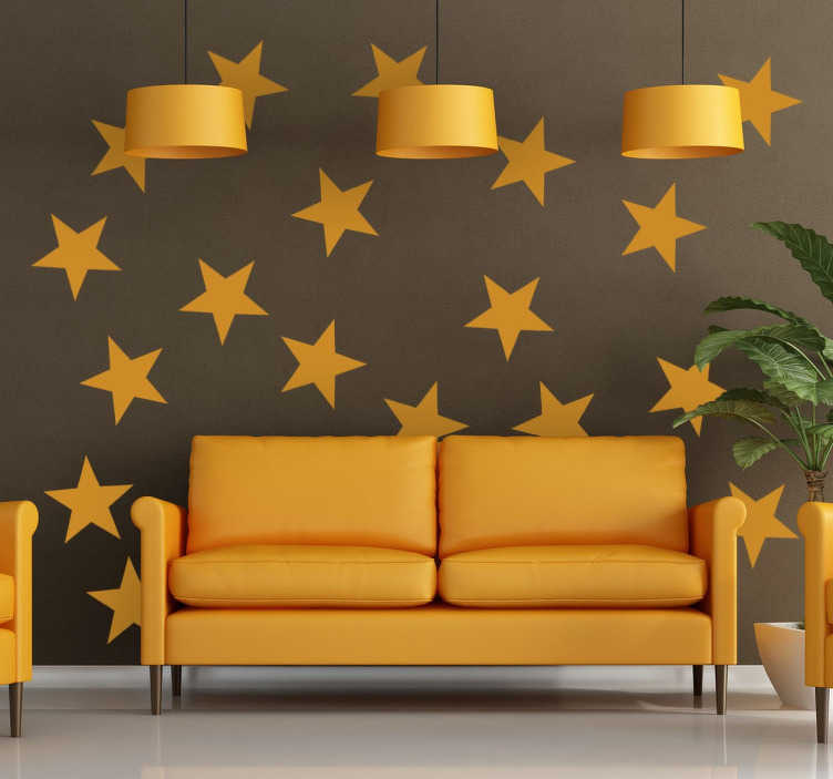 Tenstickers Muursticker decoratieve gele sterren
