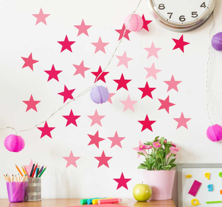 Tenstickers Stickers roze tinten sterren