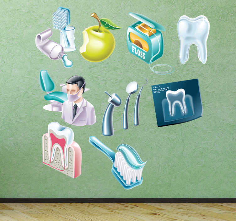 Tenstickers Sticker set tandarts orthodontist
