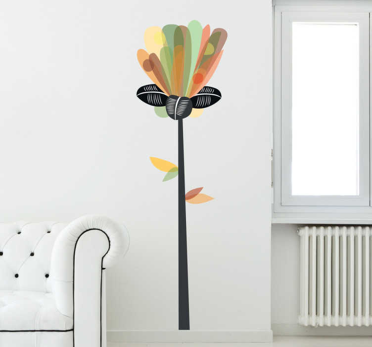 Tenstickers Muursticker abstracte verticalen bloem
