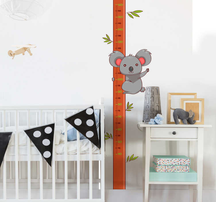 Tenstickers Muurdecoratie stickers hangende baby koala