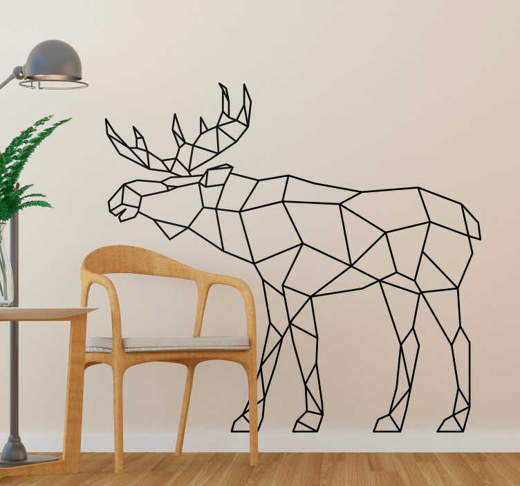 Tenstickers Muursticker wilde dieren Geometrisch eland design