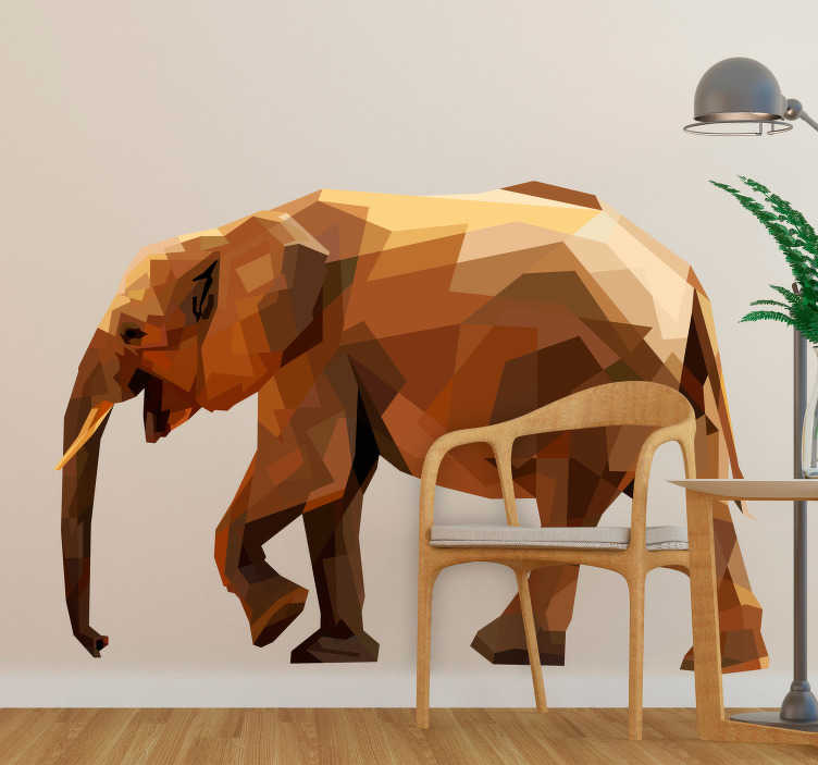 Tenstickers Wilde dieren stickers geometrische olifant