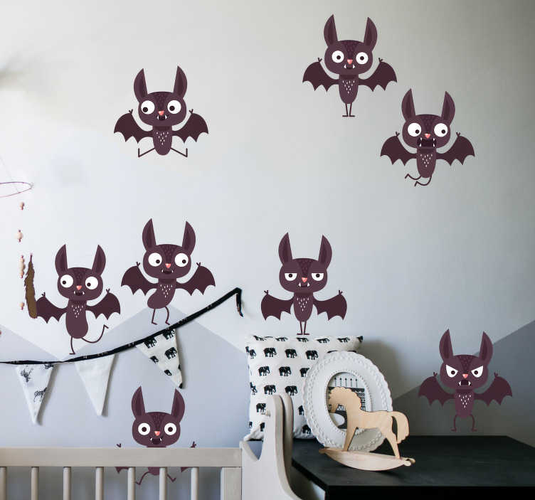 Tenstickers Halloween stickers met vleermuizen