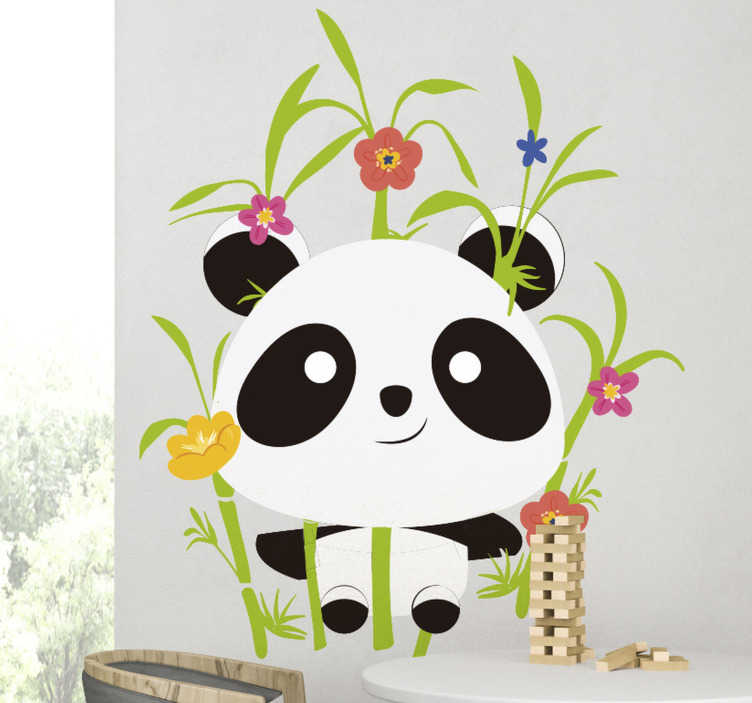 Tenstickers Panda's bloeiende bomen wild dier sticker