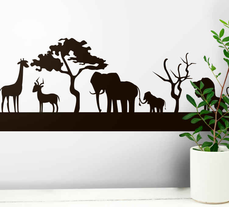 Tenstickers Wilde dieren stickers Savanne silhouet