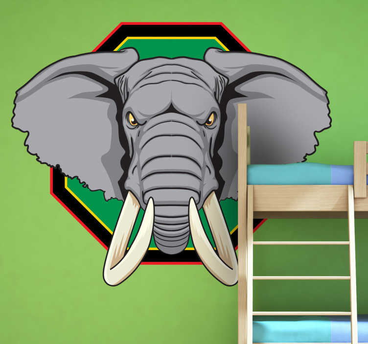 Tenstickers Sticker hoofd boze olifant