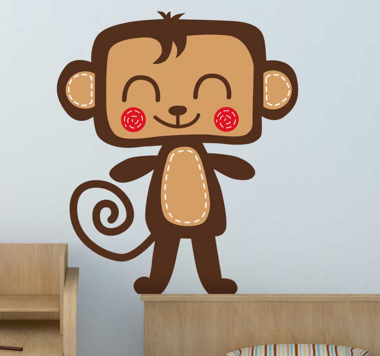 Tenstickers Sticker kinderkamer vrolijke aap