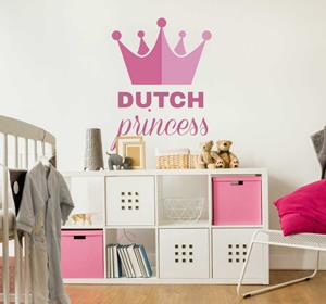 Tenstickers Muurstickers tekst Dutch princess crown