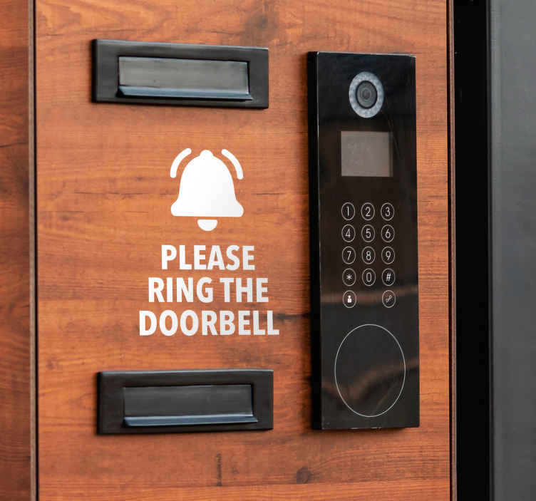 Tenstickers Aanwijzingen sticker 'please ring the doorbell'