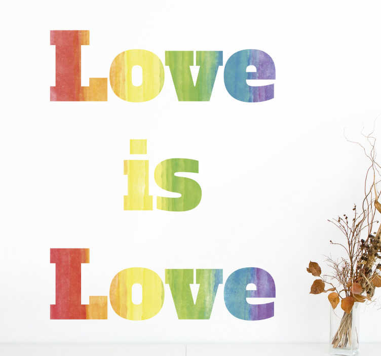 Tenstickers Sticker regenboog Love is Love