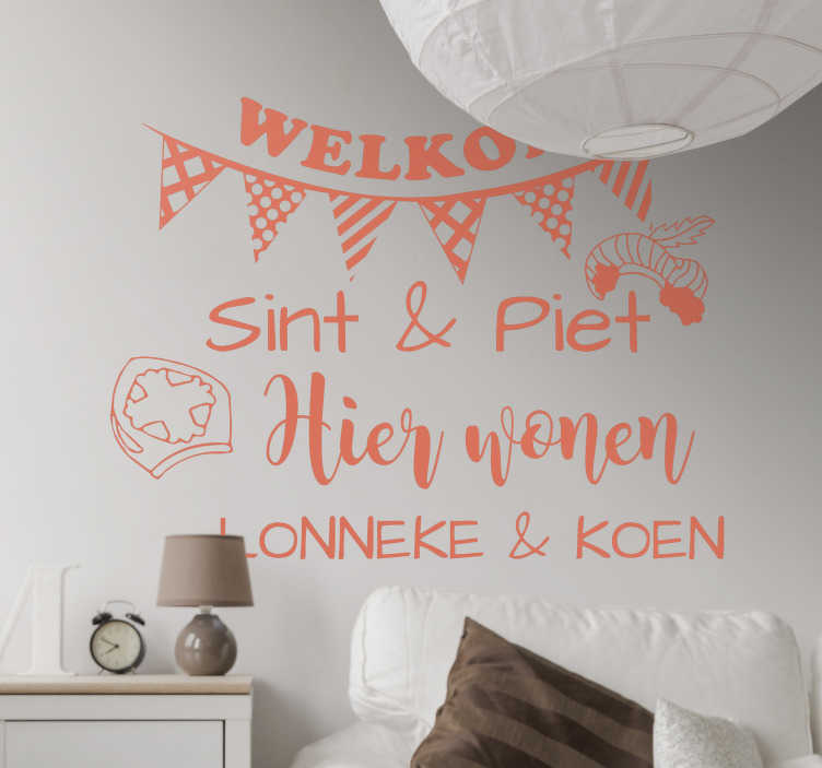 Tenstickers Feestdagen Sticker Welkom Sint & Piet