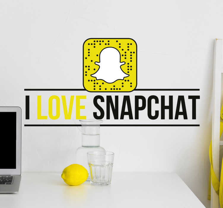 Tenstickers ''Ik hou van snapchat'' zakelijke sticker