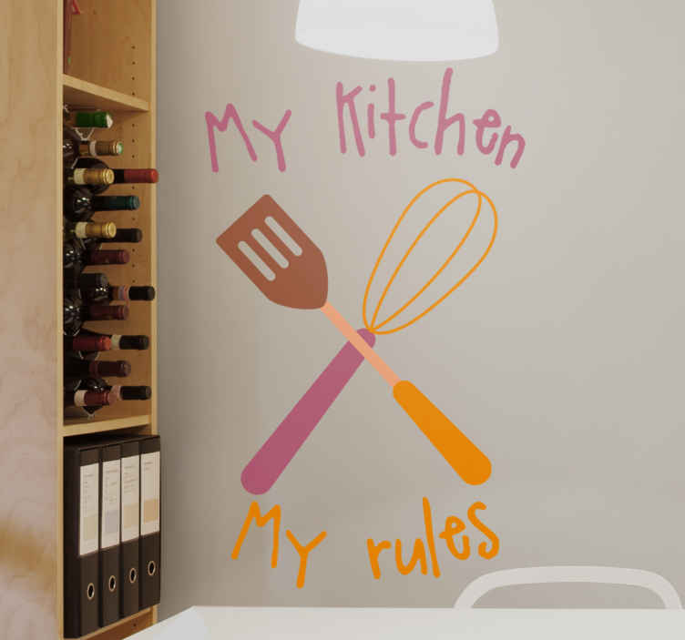 Tenstickers Keuken stickers Mijn keuken mijn regels print ontwerp