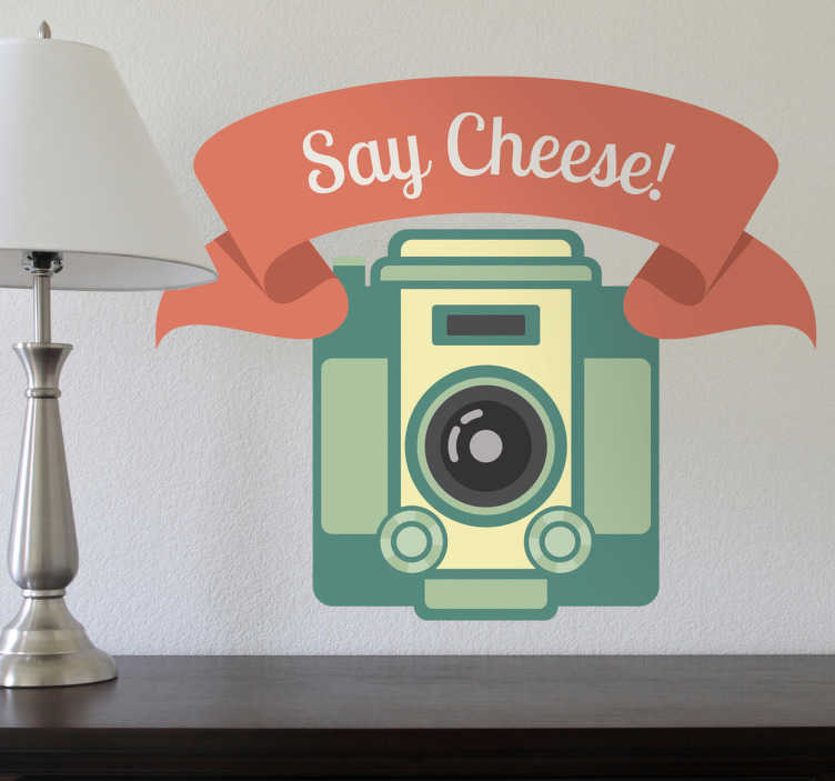 Tenstickers Camera sticker say cheese
