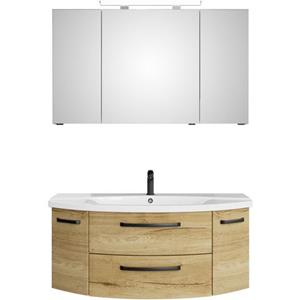 Saphir Badmeubelset Serie 4010 2-teilig Keramik-Waschtisch mit LED-Spiegelschrank (set)