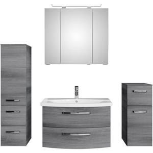 Saphir Badmeubelset Serie 4010 4-teilig Keramik-Waschtisch mit LED-Spiegelschrank (set)