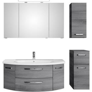 Saphir Badmeubelset Serie 4010 4-teilig Keramik-Waschtisch mit LED-Spiegelschrank (set)