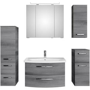 Saphir Badmeubelset Serie 4010 5-teilig Keramik-Waschtisch mit LED-Spiegelschrank (set)