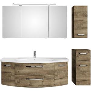 Saphir Badmeubelset Serie 4010 4-teilig Keramik-Waschtisch mit LED-Spiegelschrank (set)