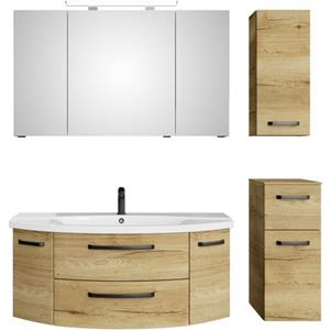 Saphir Badmeubelset Serie 4010 4-teilig Keramik-Waschtisch mit LED-Spiegelschrank (set)