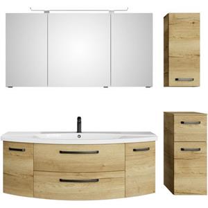 Saphir Badmeubelset Serie 4010 4-teilig Keramik-Waschtisch mit LED-Spiegelschrank (set)