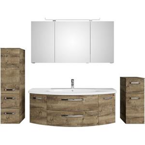 Saphir Badmeubelset Serie 4010 4-teilig Keramik-Waschtisch mit LED-Spiegelschrank (set)