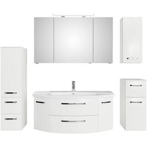 Saphir Badmeubelset Serie 4010 5-teilig Keramik-Waschtisch mit LED-Spiegelschrank (set)