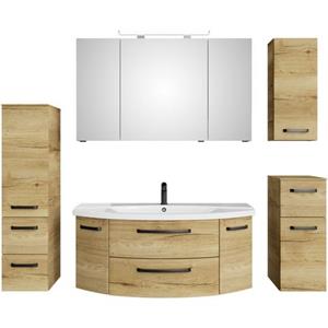 Saphir Badmeubelset Serie 4010 5-teilig Keramik-Waschtisch mit LED-Spiegelschrank (set)