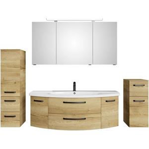 Saphir Badmeubelset Serie 4010 4-teilig Keramik-Waschtisch mit LED-Spiegelschrank (set)