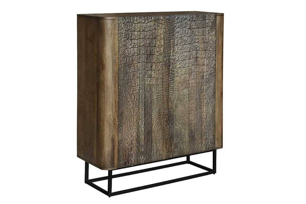 Invicta Interior Handgemaakt dressoir CROCO 120cm bruin massief mangohout 3D-ontwerp - 44615
