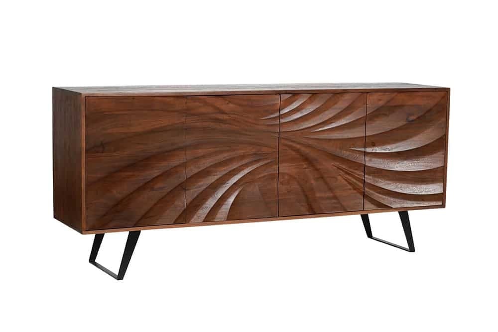 Invicta Interior Massief houten dressoir HURRICANE 175cm bruin acacia 3D-ontwerp - 44389