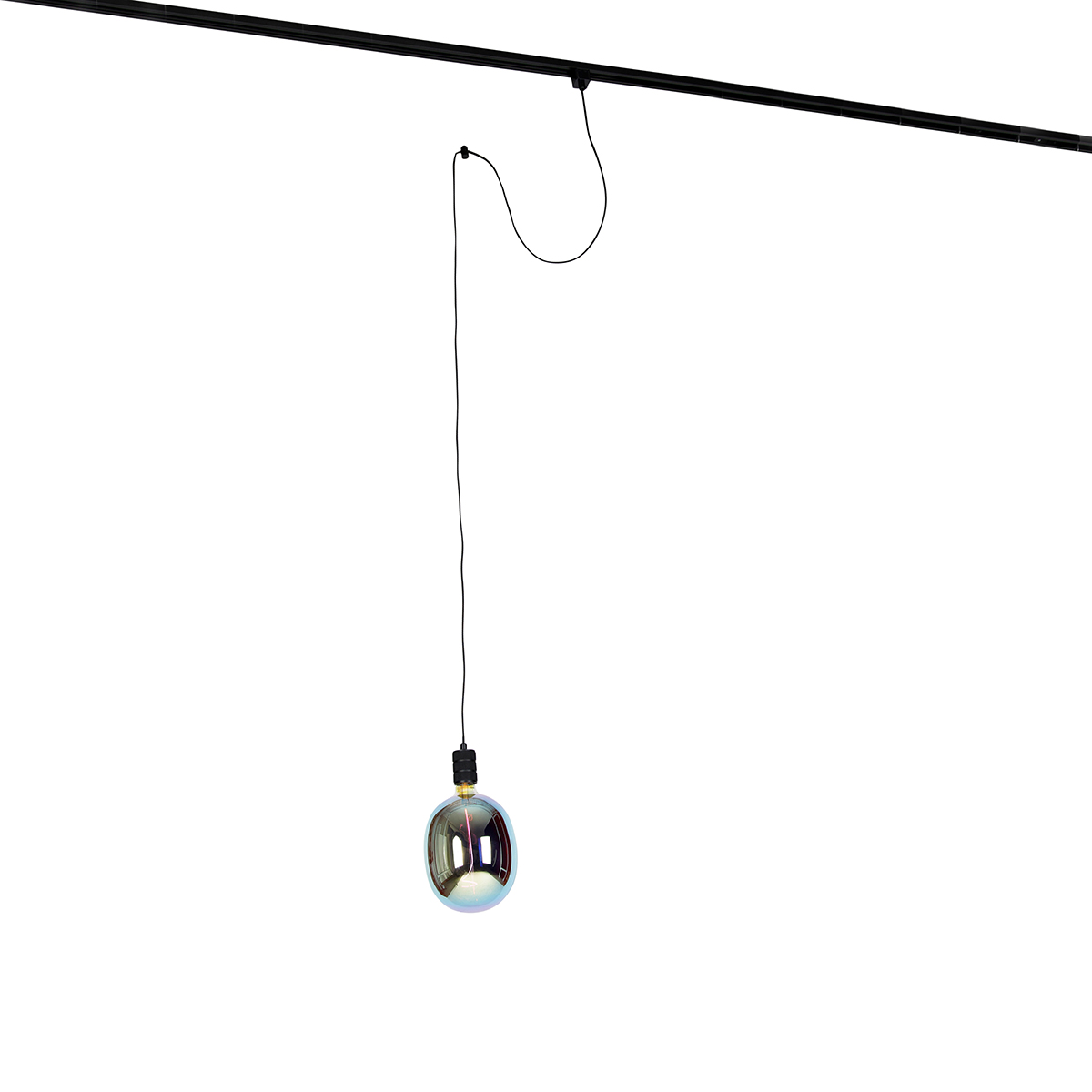 QAZQA Hanglamp met rail ophanging zwart incl. LED G170 - Cavalux