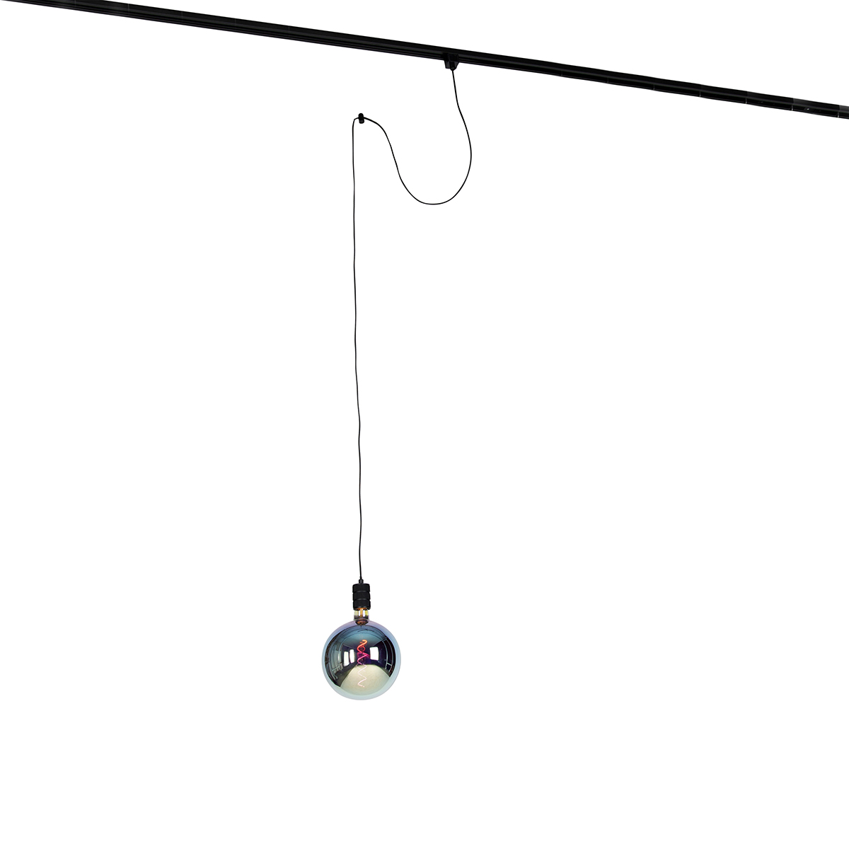 QAZQA Hanglamp met rail ophanging zwart incl. LED G200 - Cavalux