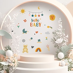 Light in the box baby's eerste verjaardag foto-achtergronddecoratiestickers - verwijderbare, dubbelzijdige, supertransparante muurstickers op de achterkant