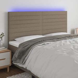 VidaXL Hoofdbord LED 180x5x118/128 cm stof taupe