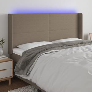 VidaXL Hoofdbord LED 163x16x118/128 cm stof taupe