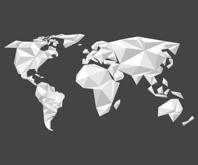 Tenstickers Wereldkaart muismat Abstracte geometrische wereldkaart