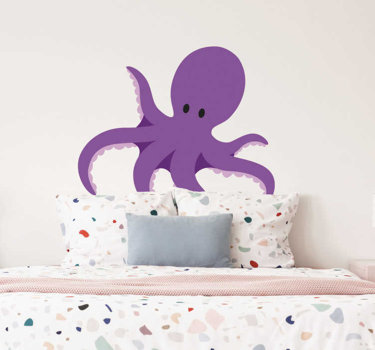 Tenstickers Sticker kinderkamer blauwe octopus sterren